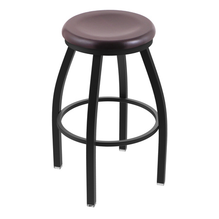 HOLLAND BAR STOOL CO 36" Swivel X-Tall Bar Stool, Black Wrinkle, Dark Cherry Maple Seat X802